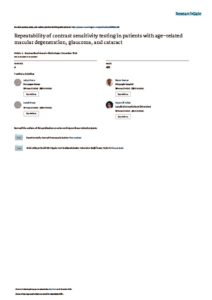 thumbnail of Repeatability of Contrast Sensitivity Testing in Patients w AMD, Glaucoma, or Cataract 2016